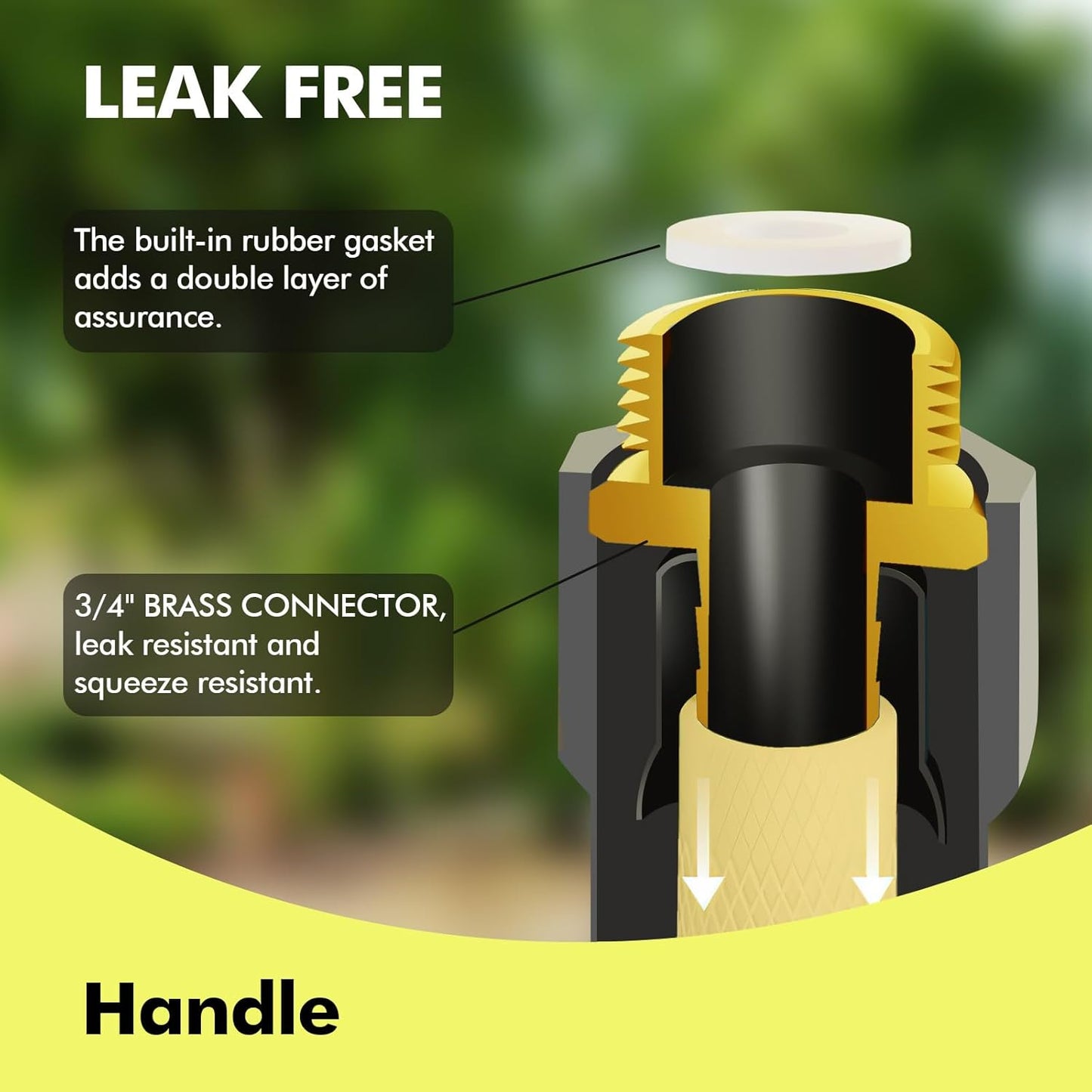 Garden Hose 25FT - PHLEX PRO Heavy-Duty Premium 5/8'' Rubber 3-Layer Water Hose - Innovation Flexible Hybrid Lightweight Water Hose, Full Brass Male to Female Fittings