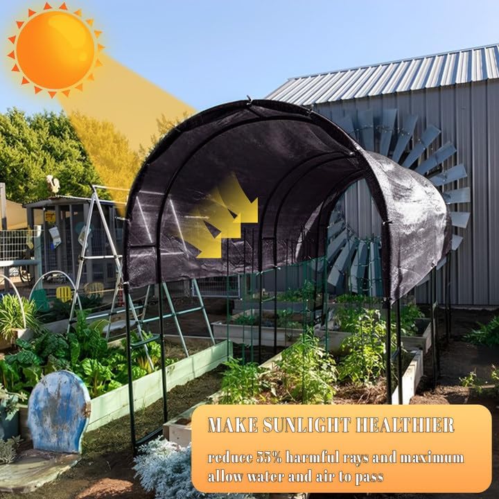 Cool Area 55% 6.5x16.5ft Sunblock Shade Cloth Cover Mesh UV Resistant Net for Garden Flower Plant Greenhouse, Black