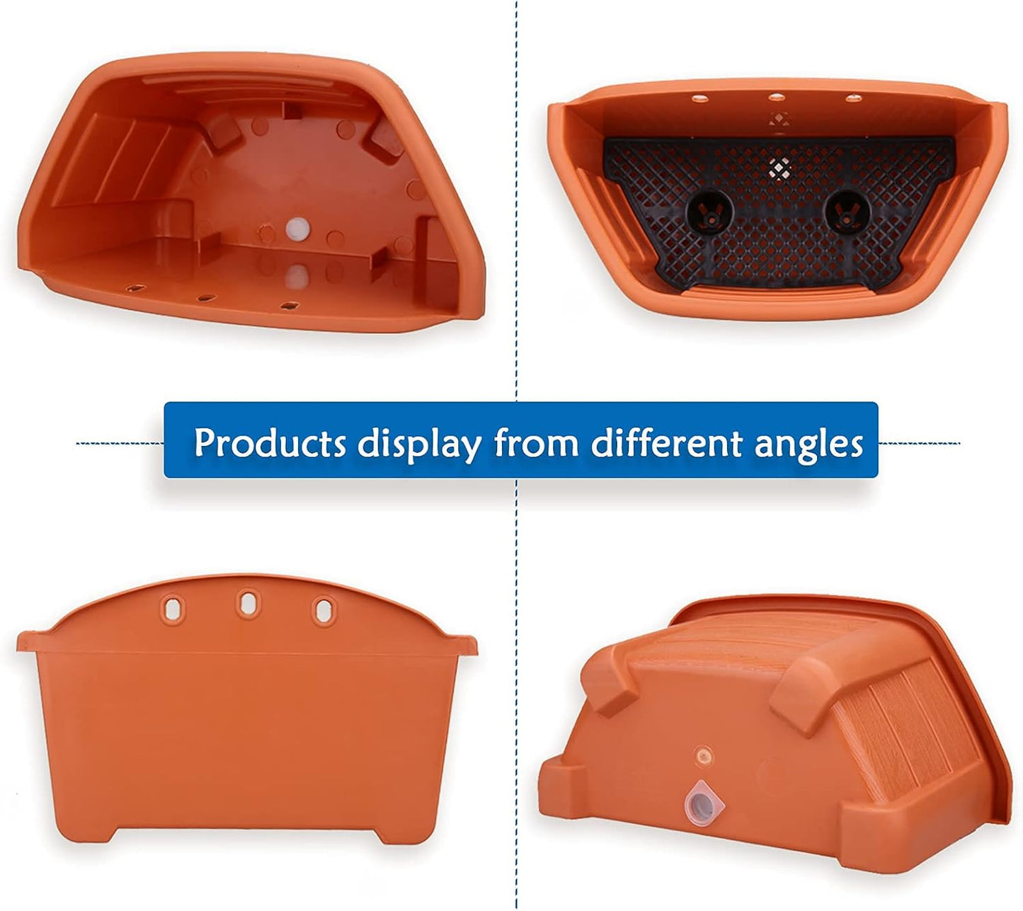 summer flower 3 Pack 9.84” Wall Hanging Planters, Railing Hanging Planters for Fence Balcony Garden Outdoor Decor, Plastic Flower Pot for Window Plant Holder (Terracotta Red)