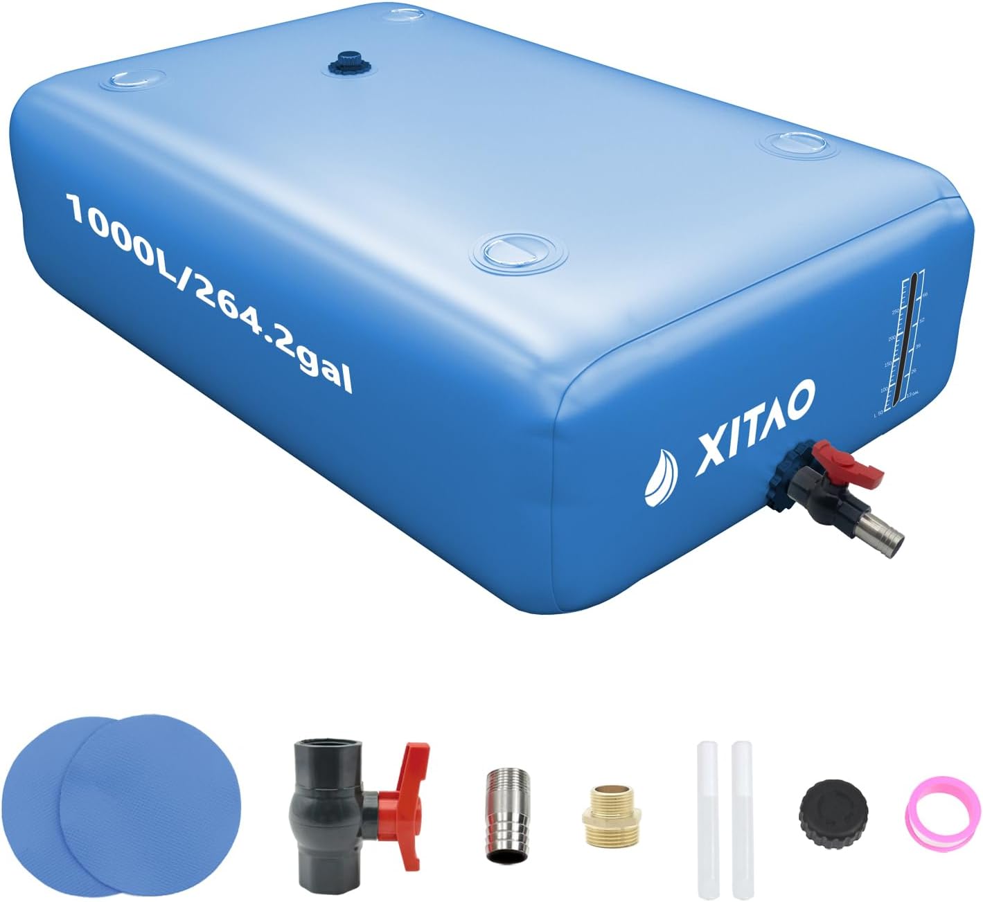XITAO 264Gal Large Capacity Water Storage Bladder Containers w/Water Level Indicator Portable Foldable Emergency Water Tank Bag for RVs, Drought Resistance, Fire Prevention, Agricultural Irrigation