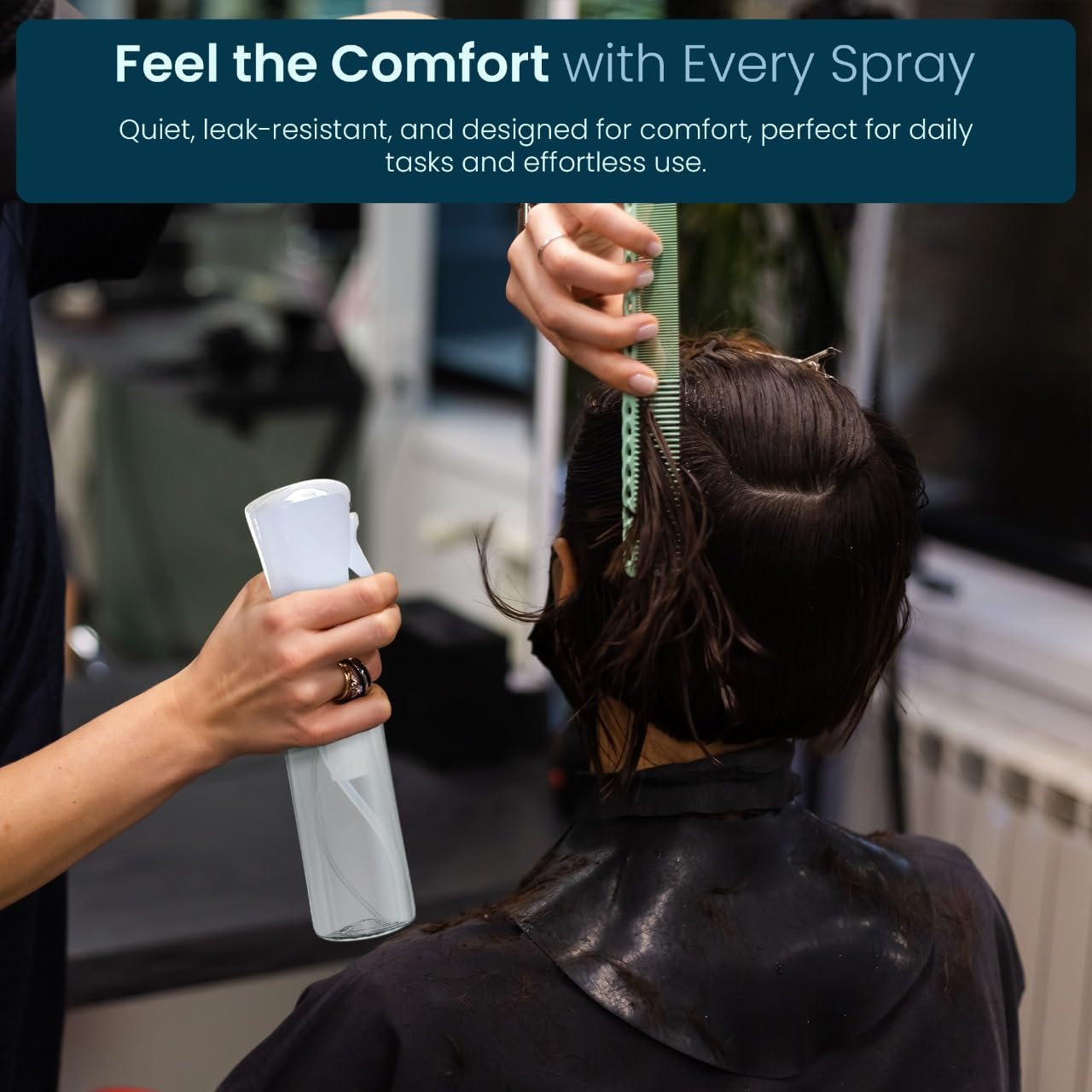 VIGOR PATH Ultra Fine Mist Spray Bottle – Continuous Mister for Hair, Plants & More, Professional Salon & Barber Quality, Clear Refillable Bottle, 500ml (17oz)