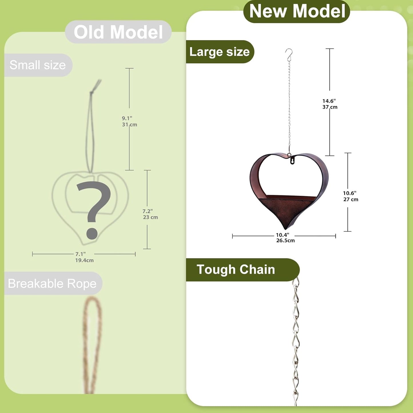 Metal Plant Hangers Indoor and Outdoor: Birthday Gifts for Women Mom Wife Garden Lovers - Rustic Heart Shape Hanging Planters Perfect for Window Wall Living Room Office Decor