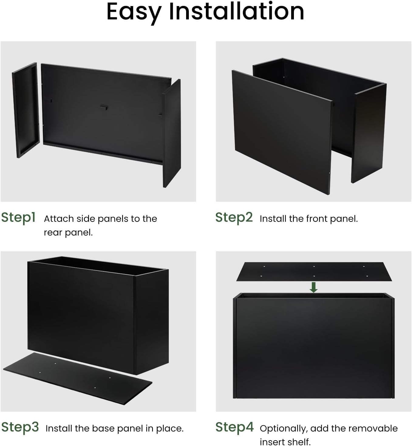 Adjustable Metal Planter Box 38” x 12” x 30”, Steel Garden Box with Smart Drainage, Heavy-Duty Plant Container Powder-Coated Steel - Perfect for Garden, Patio & Balcony Decor