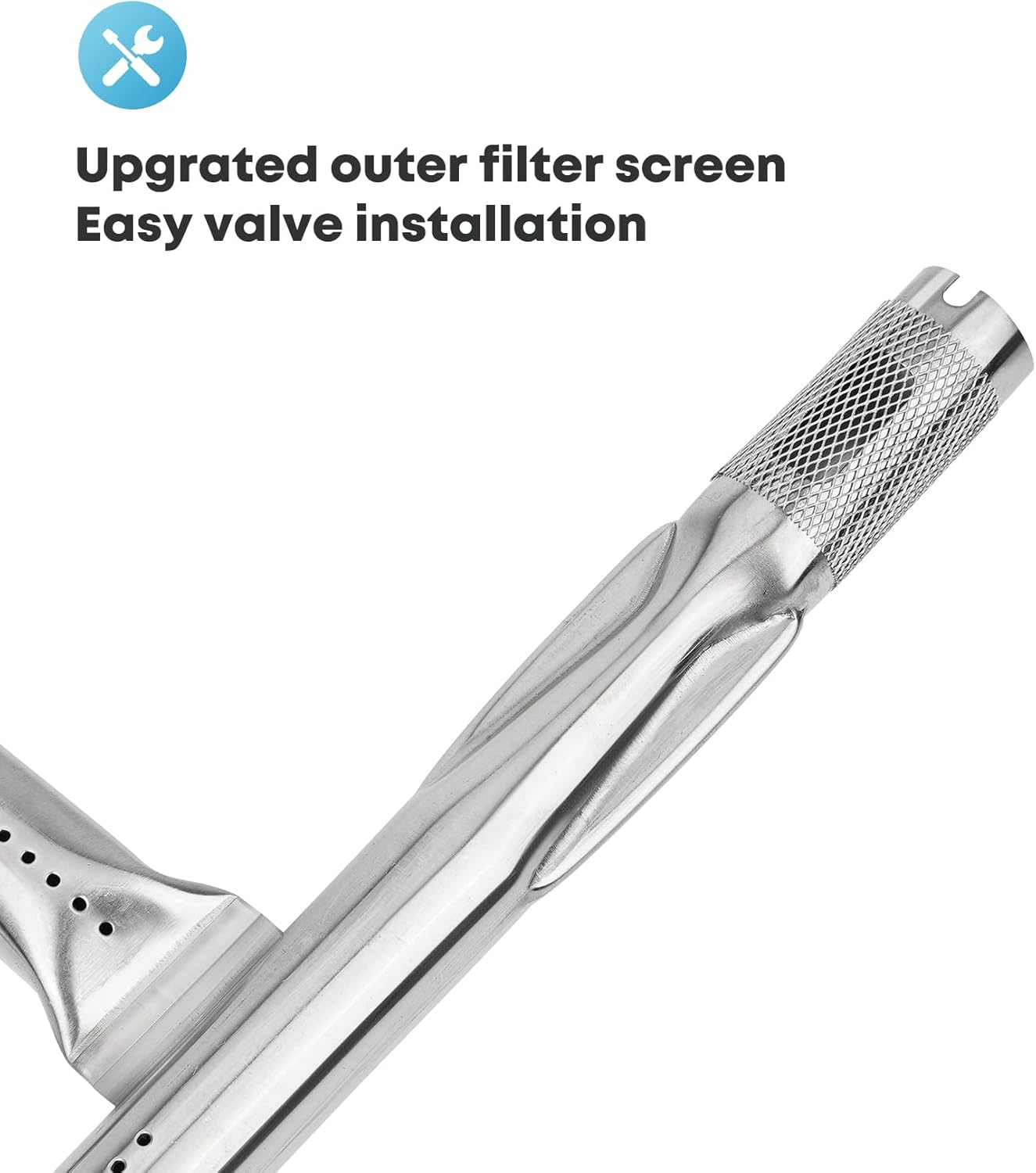 Stanbroil 17 Inch Grill Burner Tube for Weber Q1200, Q1000, Q100, Q120, Baby Q Gas Grill, 304 Stainless Steel 69957 Burner Tube for Weber 386001, 386002, 516002, 516001, 50060001, 51060001