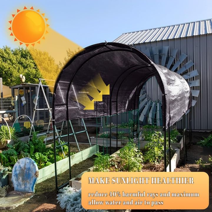 Cool Area 40% 6x12ft Sunblock Shade Cloth Cover Mesh UV Resistant Net for Garden Flower Plant Greenhouse, Black
