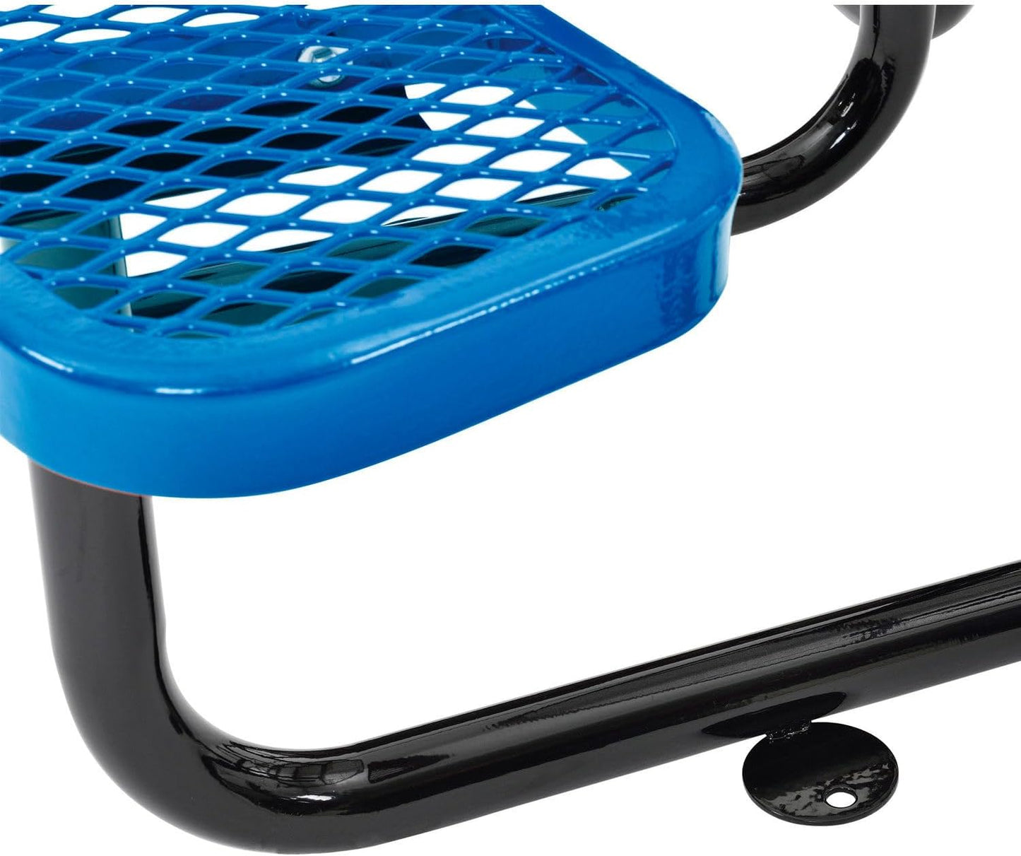 GLOBAL INDUSTRIAL 46 inch Expanded Metal Round Picnic Table, Blue