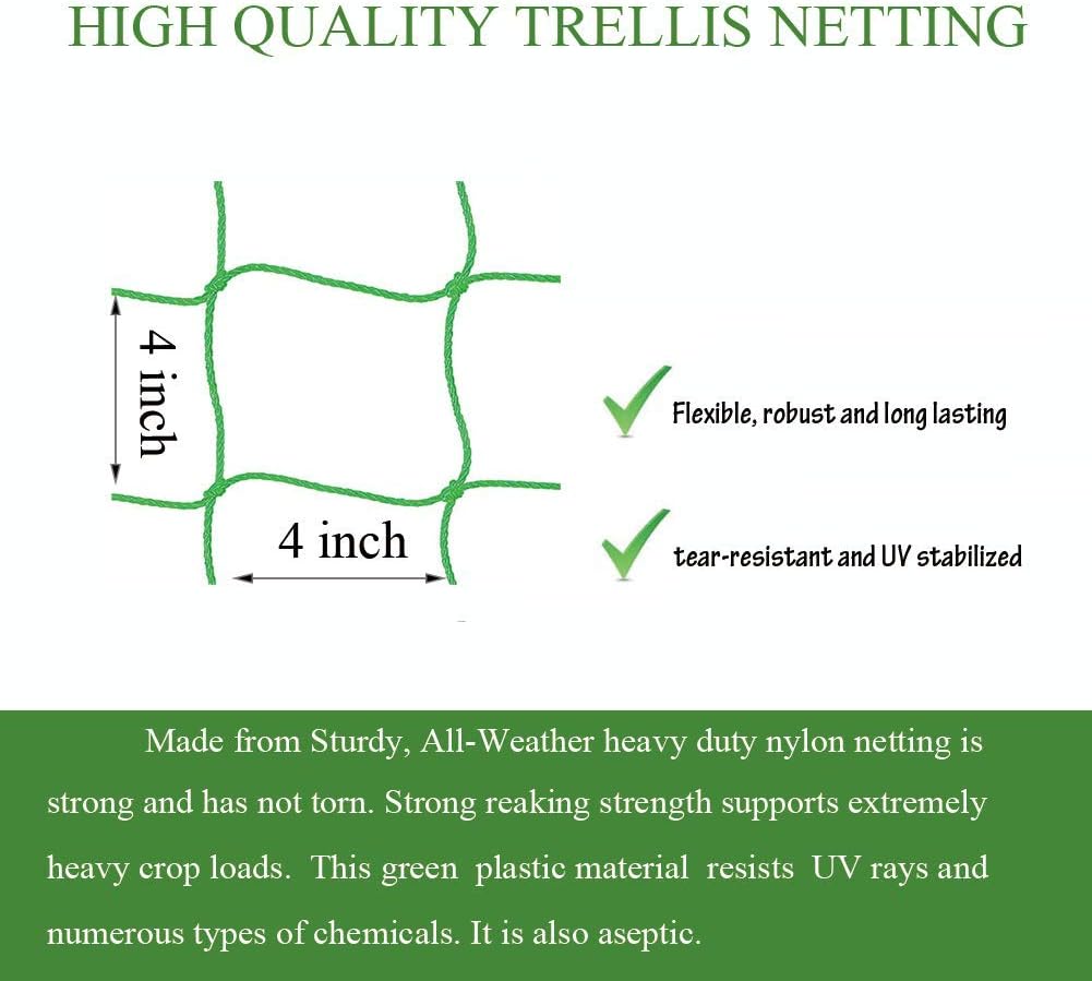 Trellis Netting for Climbing Plants - Heavy Duty Garden Trellis Netting for Cucumber, Vine, Fruits & Vegetables Tomato Plants Trellis Net, Climbing Vining Plants (1-Pack 24.6' x 6.6'Ft)