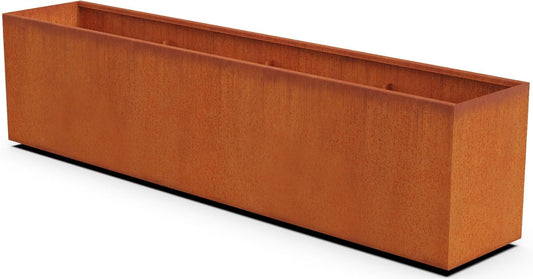Corten Steel Planter Rectangle Outdoor Metal Garden Box Heavy Duty | Made in USA | Fully Assembled