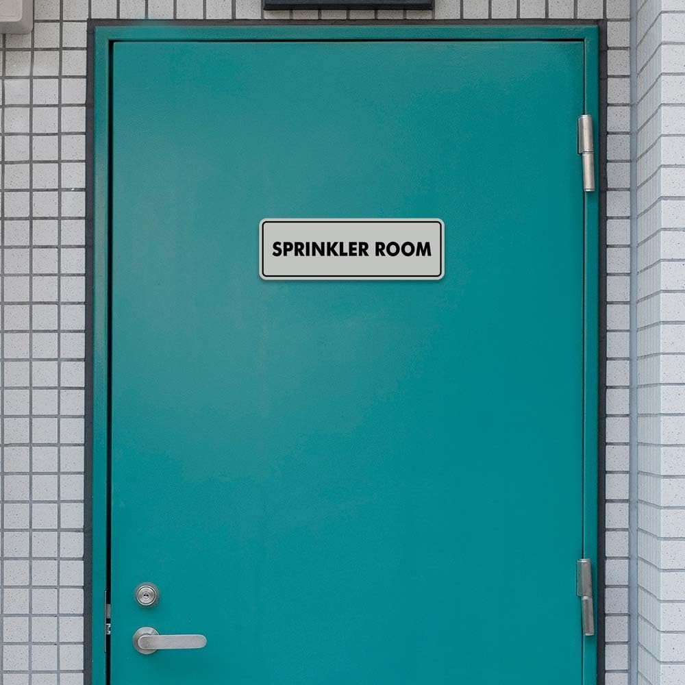 Signs ByLITA Standard Sprinkler Room Sign (Black Gold) - Medium 2 Pack