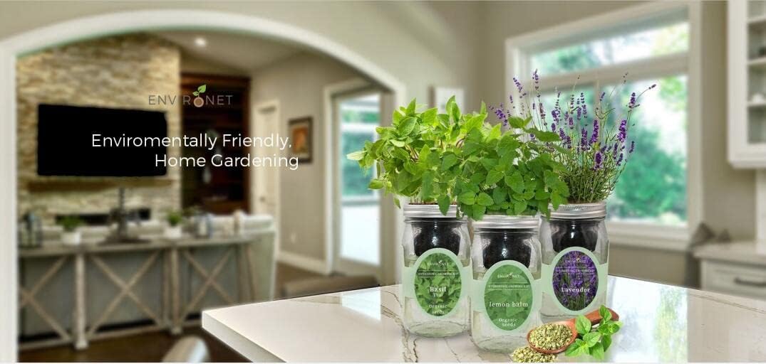 Hydroponic Herb Growing Kit, Self-Watering Mason Jar Herb Garden Starter Kit Indoor, Grow Your Own Herbs from Organic Seeds (Oregano)