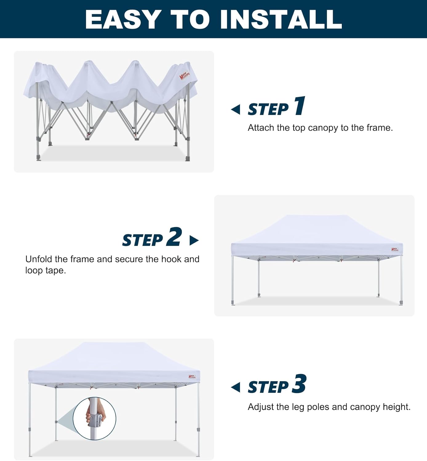 MASTERCANOPY Pop Up Canopy Tent 10x15 Instant Shelter (White)