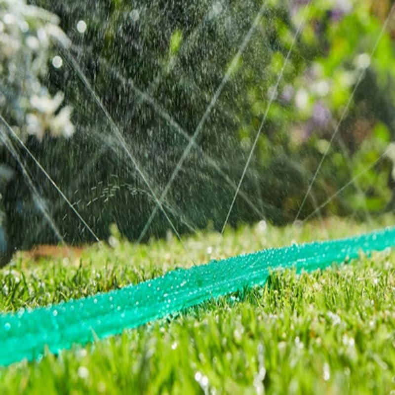 PVC Flat Soaker Hose drip Garden Vegetable Water Hose Irrigation Spray Hose Double Connector with Holes (50FT)