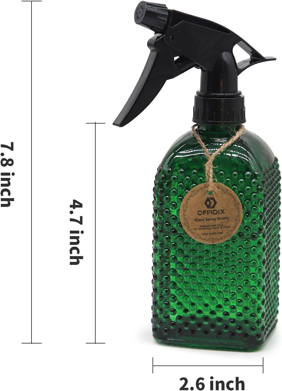 OFFIDIX Fine Mist Plant Mister,Handheld Pressure Glass Spray Bottles,Watering Can with Adjustable Nozzle for Outdoor Indoor Gardening and Cleaning Work (Green)