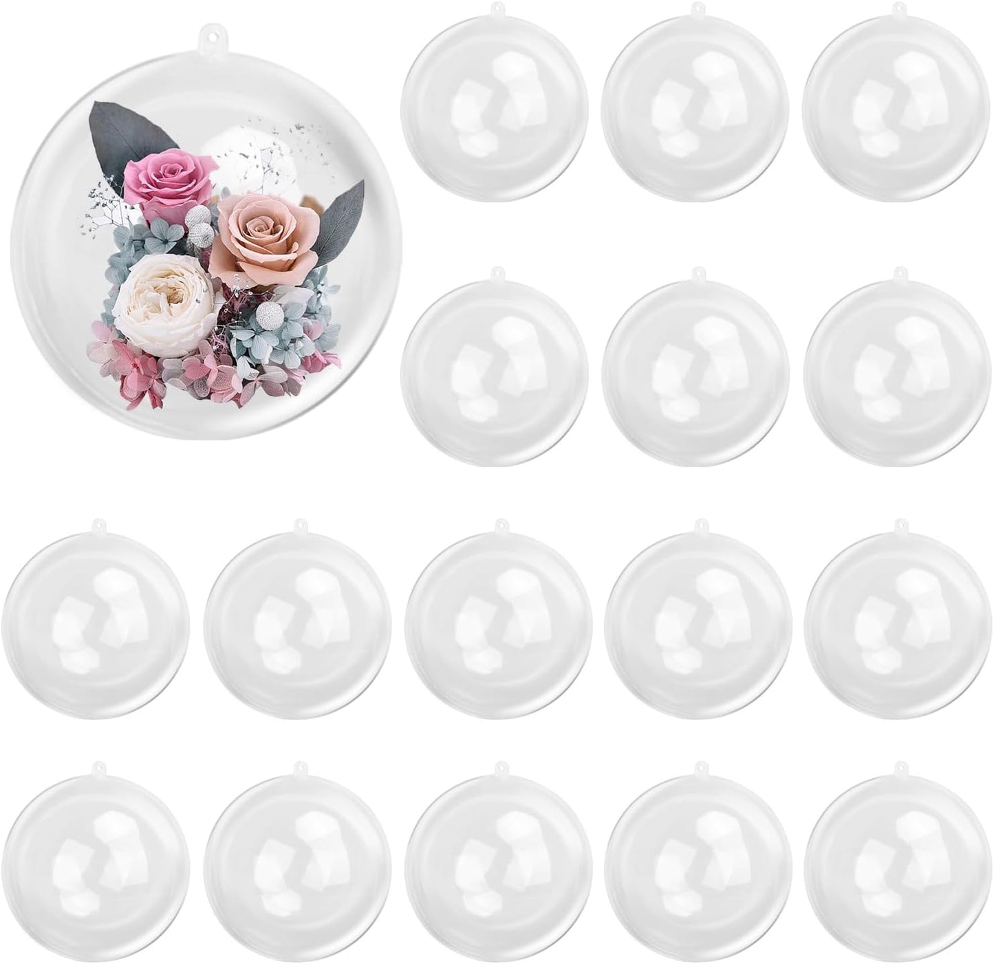 20 Pcs 5.5 Inch Clear Acrylic Fillable Balls, Christmas DIY Fillable Ornaments Balls, Acrylic Ornaments Ball for Christmas, Holidays, Weddings, Parties, and Home Decor