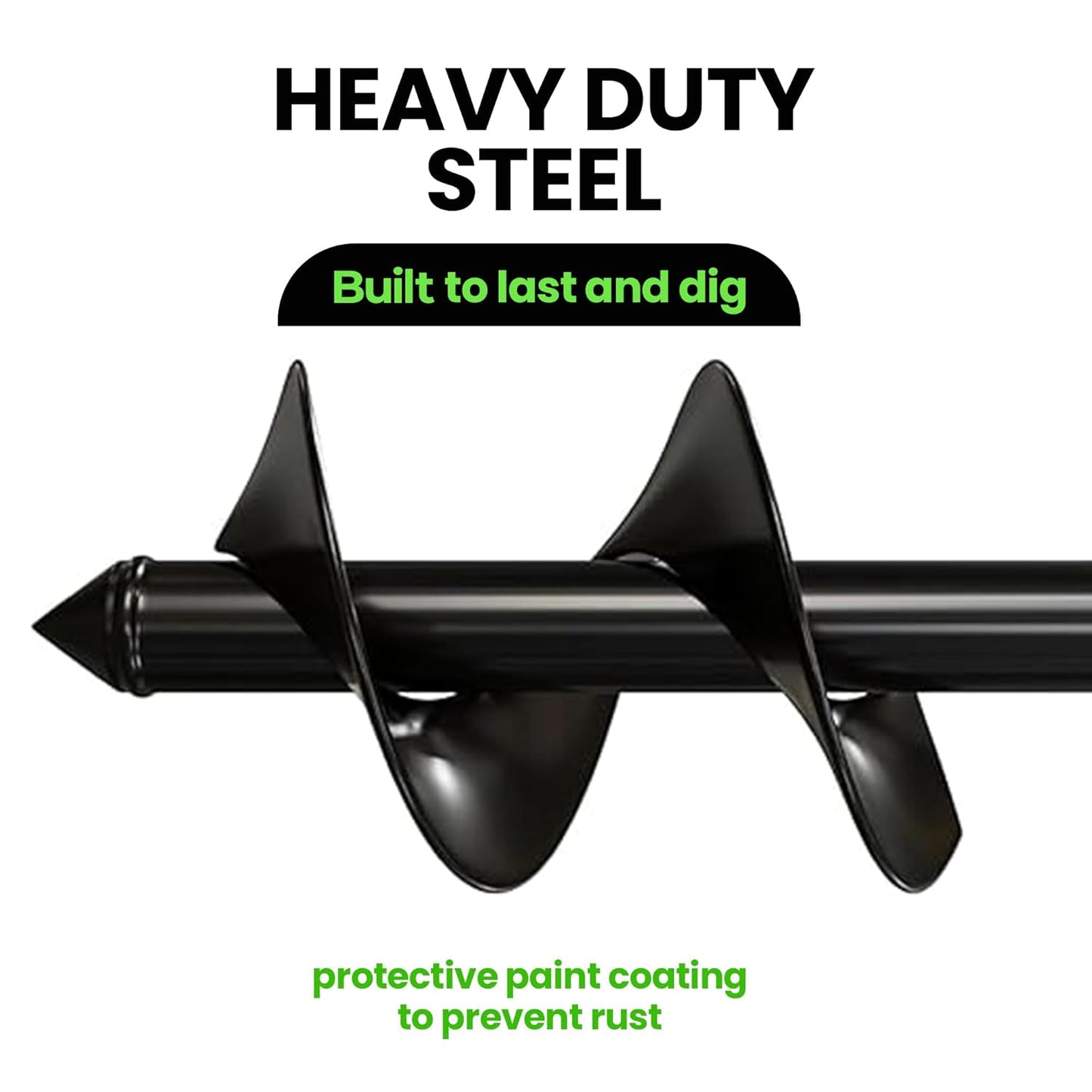 K-Brands Auger Drill Bit for Planting – 4 x 12 Inch - Garden Spiral Hole Drill Planter for Bulb Planting, Bedding Plants, Umbrella Holes - 3/8 Inch Hex Drive Drill