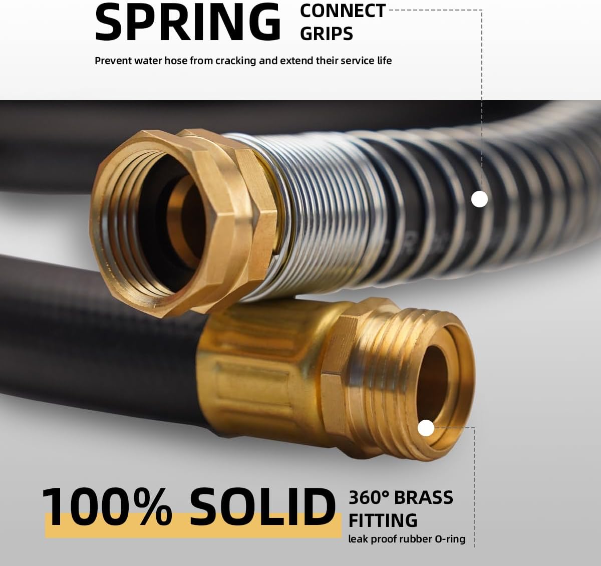 WiseFlow Garden Hose 150FT x 3/4", Heavy Duty Rubber Hose, 1000PSI Burst, 300PSI Working, Water Hose with Five Layered Braiding, Male Female Fittings (Black)