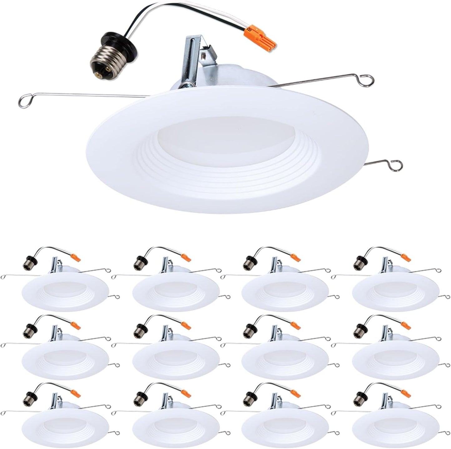 HALO LTE 5/6 Inch Indoor/Outdoor Recessed LED Trim Can Light, 3000K - Contractor Value Pack (12-Pack) - LTE566930-12PK