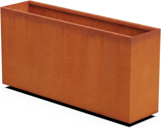 Tall Corten Steel Planter Box – 48x24 Inch Large Rectangular Planter for Outdoor Privacy & Patios | Heavy Duty Metal | Made in USA, Fully Assembled