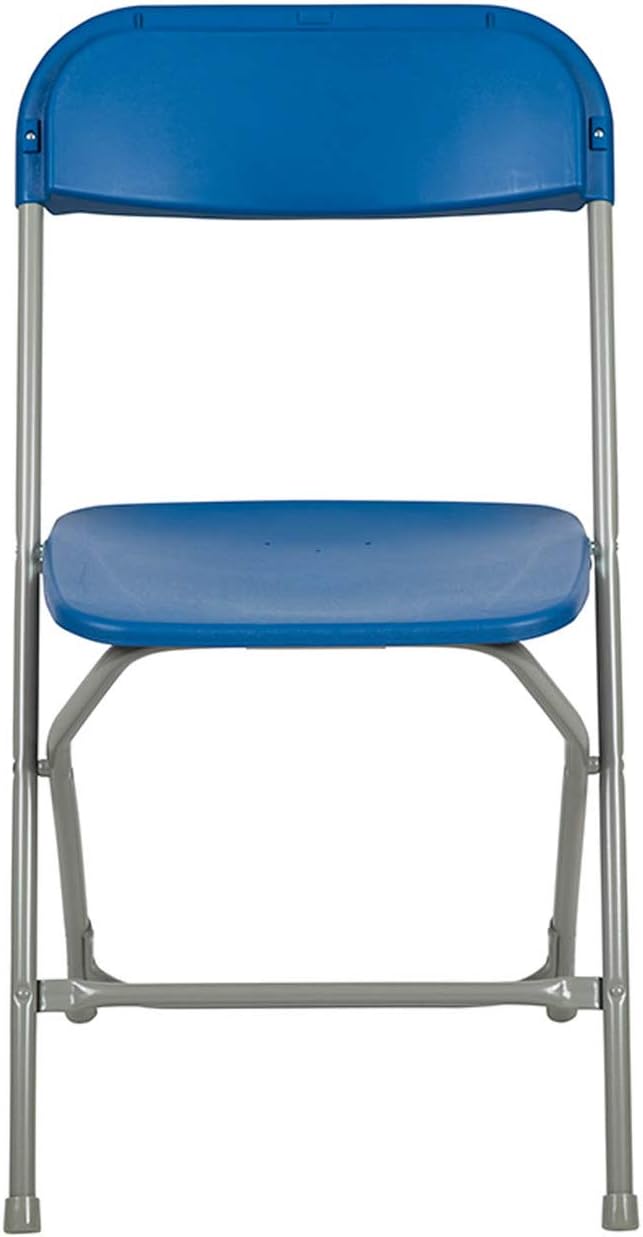 Flash Furniture Hercules Series Plastic Folding Chairs for Parties and Weddings, Stackable Commercial Event Seats, Set of 10, Blue