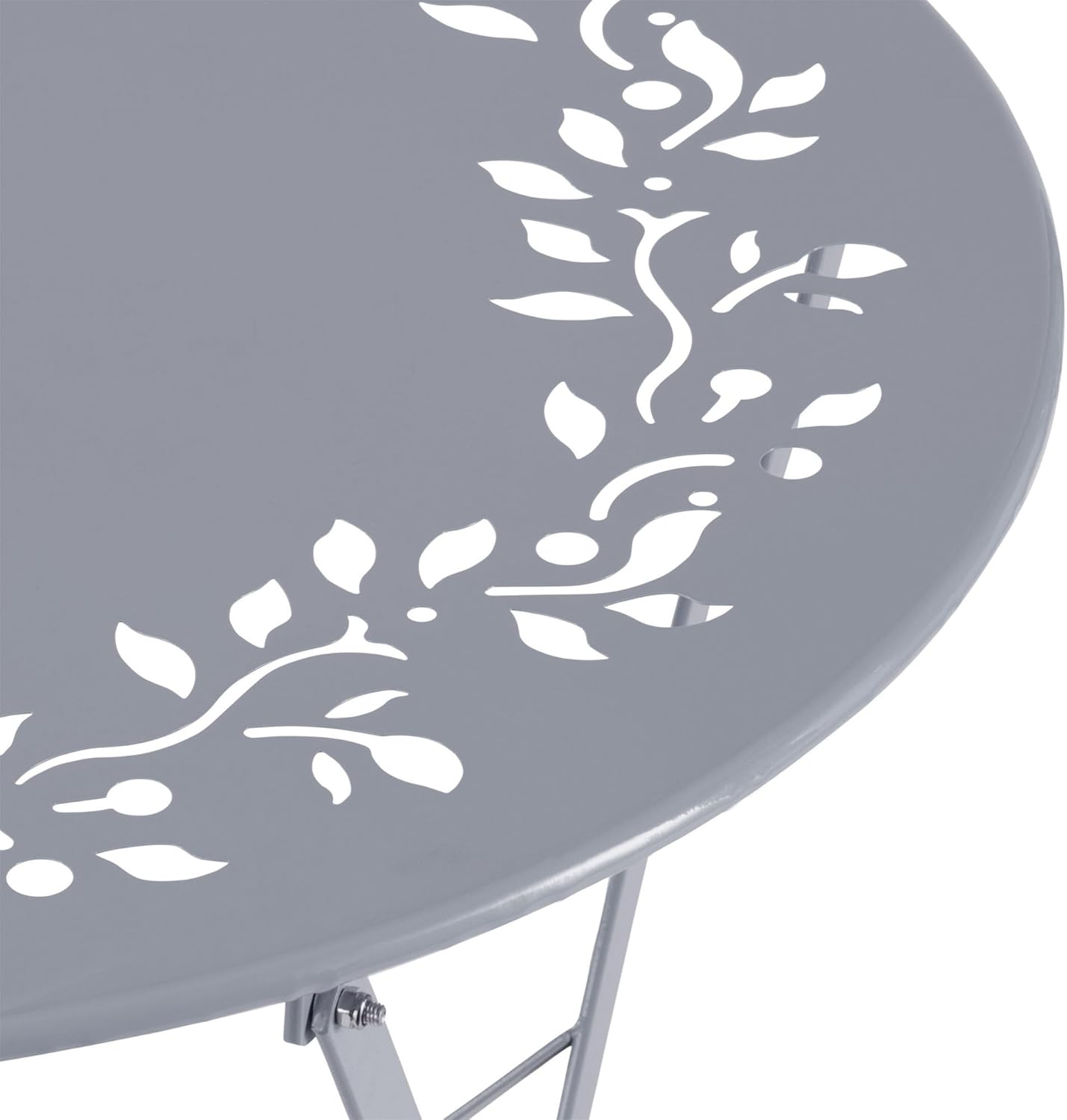 Alpine Corporation Indoor/Outdoor 3-Piece Bistro Set Folding Table and Chairs Patio Seating, Gray