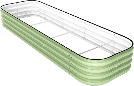 DaisyVibe Raised Garden Bed Kit, Planter Raised Garden Boxes Outdoor, Oval Large Metal Raised Garden Beds for Vegetables Flowers (Green, 6.5ftx2ftx1ft)