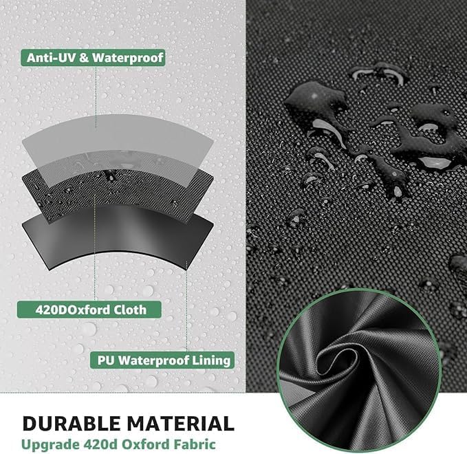 Garden Cushion Storage Bag 420D Waterproof Rectangular Outdoor Patio Cushion Storage Bag with Zipper and Handles - Extra Large 68" L x 29" H x 20" W Black