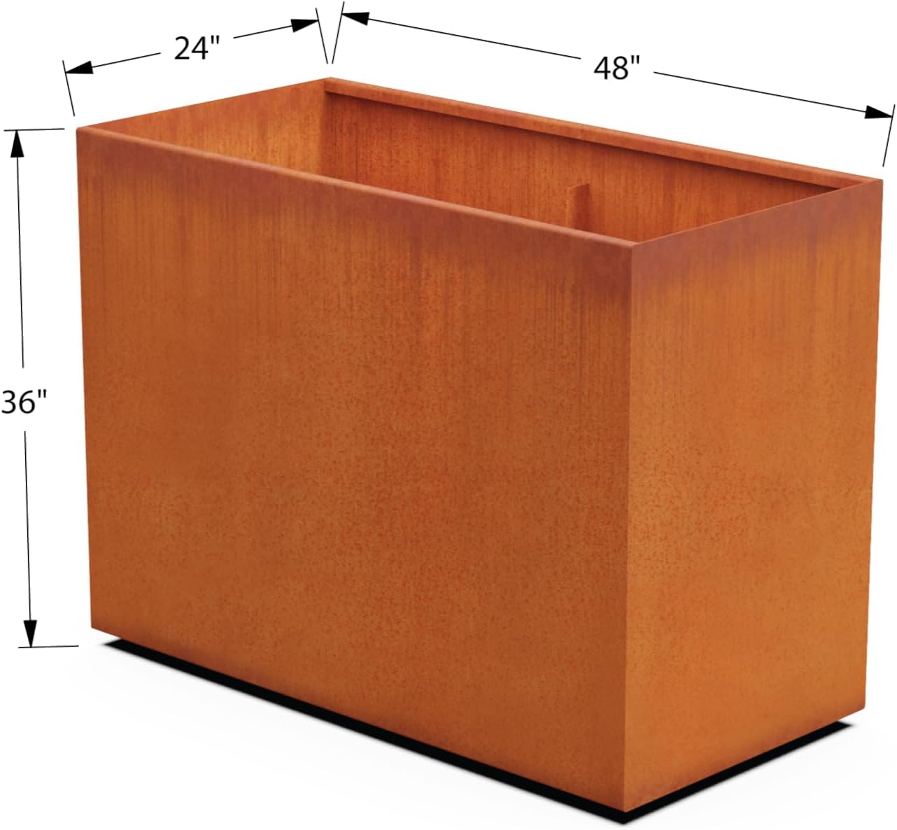 Corten Steel Planter Rectangle Outdoor Metal Garden Box Heavy Duty | Made in USA | Fully Assembled