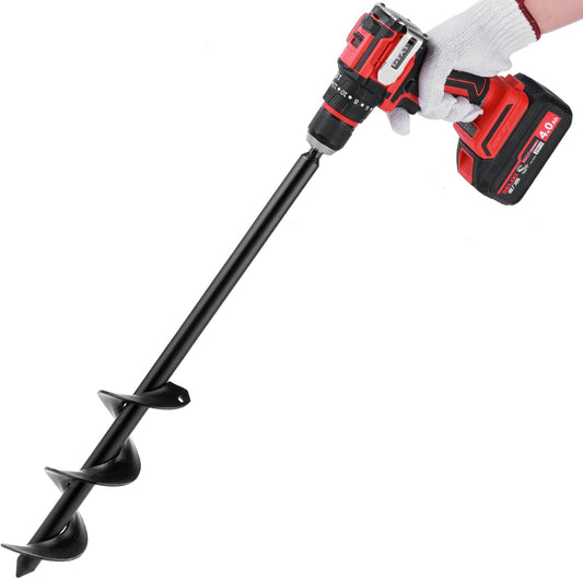 ERYTLLY Auger Drill Bit for Planting 2.5 x16.5inch,Garden Auger Spiral Bulb Planter Tool for Umbrella Holes Post Hole Digger - Compatible with 3/8 inch Hex-Shank Drill