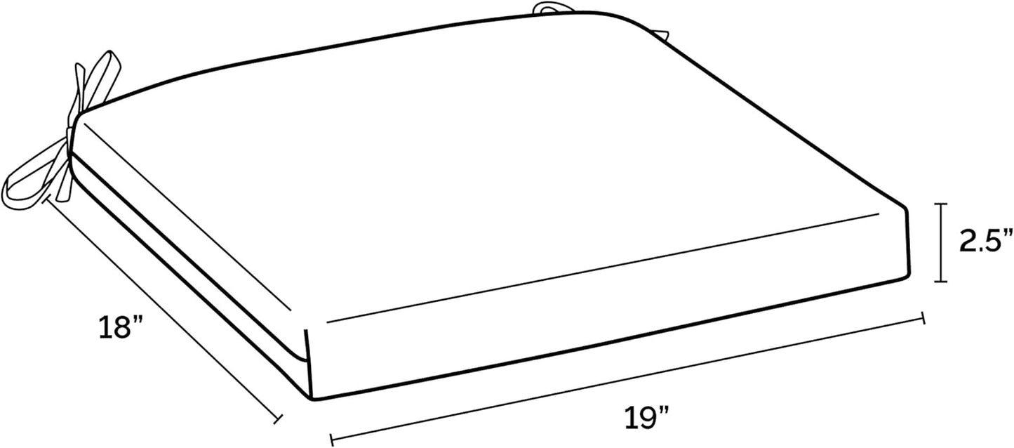 Arden Indoor/Outdoor Seat or Rocking Chair Cushion, 19 x 18, Water Repellent, Rain Proof, Fade Resistant Cushion for Rocking or Dining Chairs Black Leala