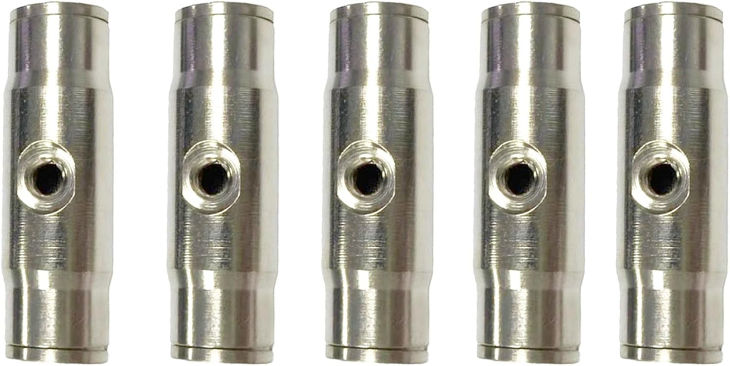 Slip Connectors for High Pressure Misting System, 3/8" Brass Misting Nozzle Connectors, Push to Connect Fittings for 3/16" Threaded Mister Nozzles 5 pcs