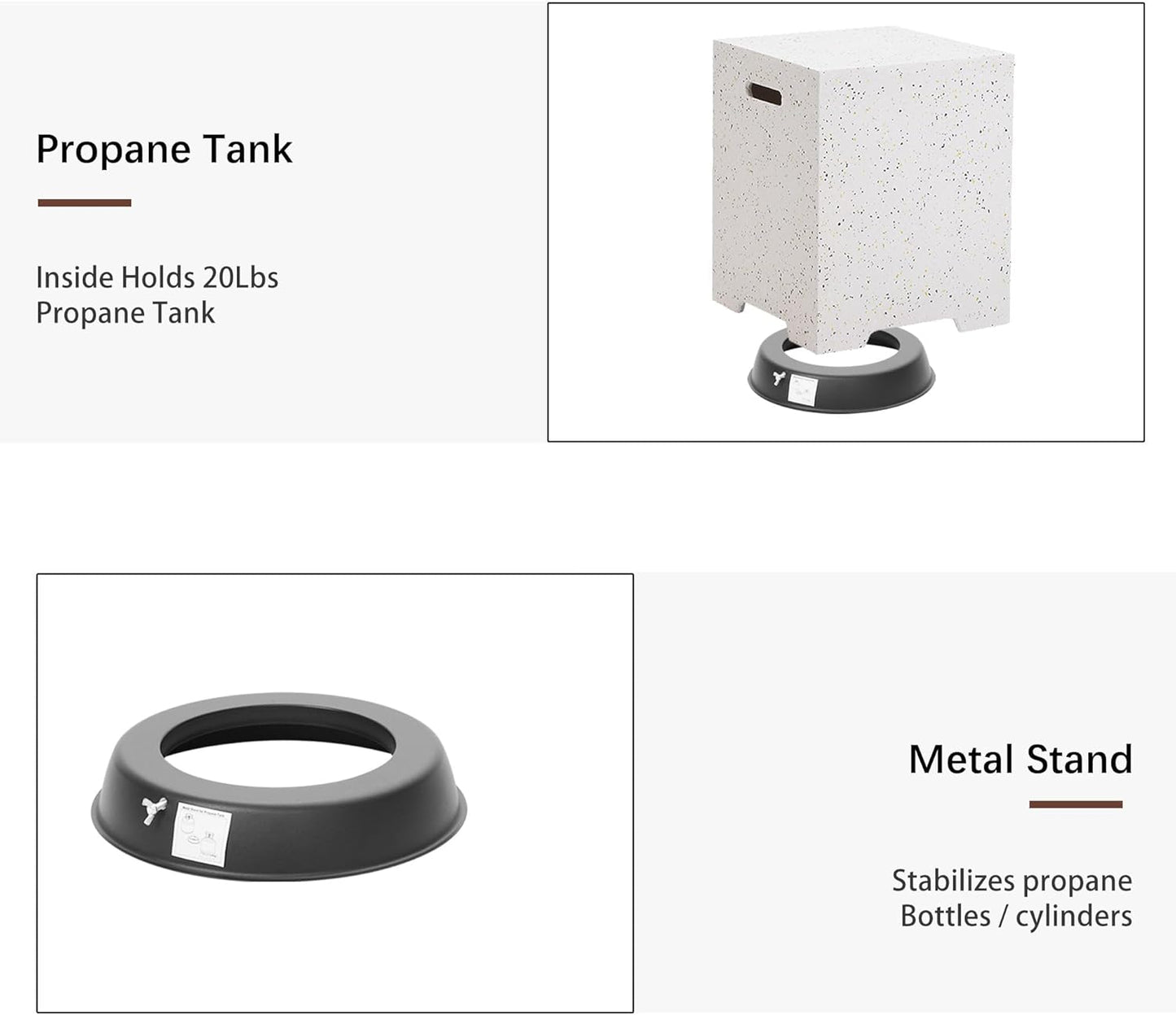 8 Piece Patio Furniture Set - Outdoor Conversation Sets with 56" Fire Table and Coffee Table, Rattan Modular Sofa Set for Garden/Poolside, Grey/Brown