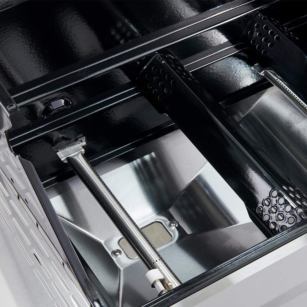 Monument Grills Larger 3-Burner Propane Gas Grills Barbeque Stainless Steel Heavy-Duty Cabinet Style with Smoker Box (2 Items)