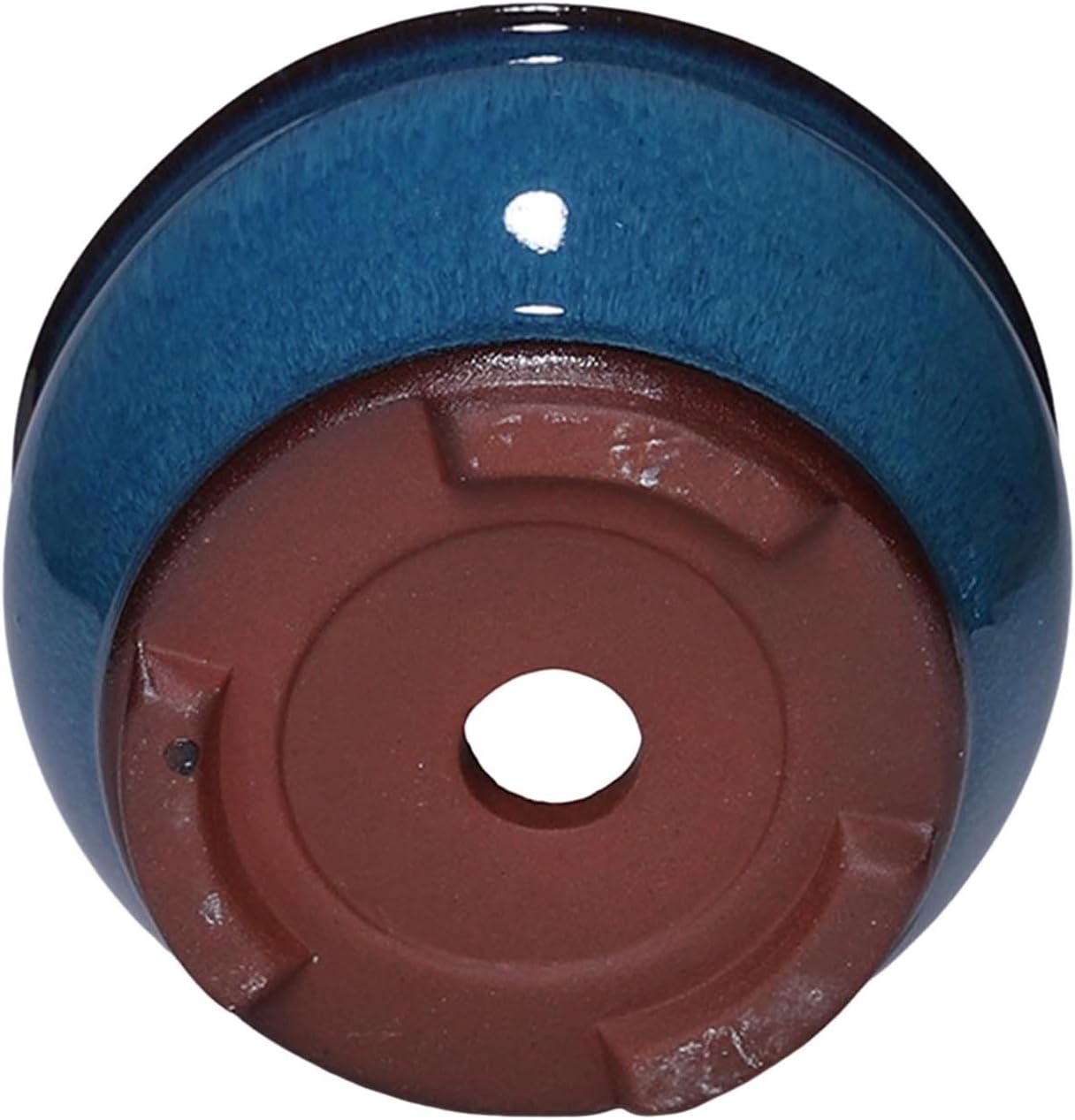 Ceramic Planter Pots with Drainage Hole, Small Flower Pot for Succulents, Orchid, Bonsai Plants, Indoor Outdoor Garden Windowsill Shelf Decor (Blue)