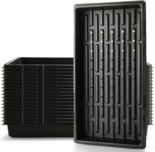 18-Pack 1020 Seedling Trays with Holes - Extra Strength Heavy Duty,10" x 20", Reusable 1020 Nursery Trays for Seed Germination, Plant Propagation, Garden Seed Starter and Microgreens