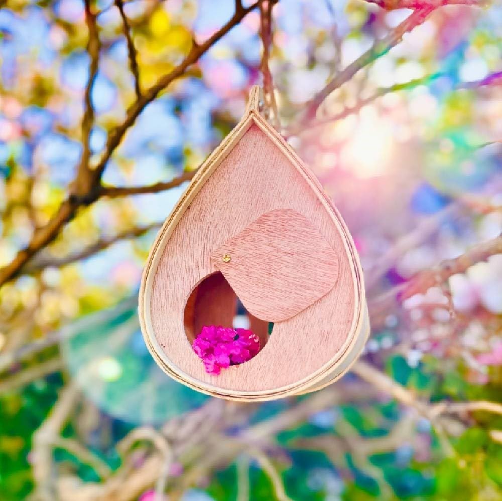 Pollinating Palace-Wooden Hanging Butterfly House, Natural Habitat to Attract Butterflies to Your Garden and Yard