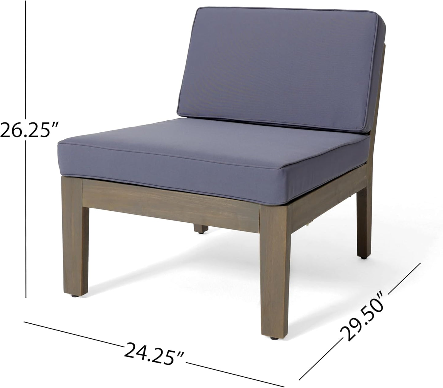 5 Piece Acacia Wood Patio Furniture Set, L-Shape Outdoor Furniture Set with Coffee Table and Ottoman, Conversation Set for Garden, Poolside, Backyard (Grey/18)