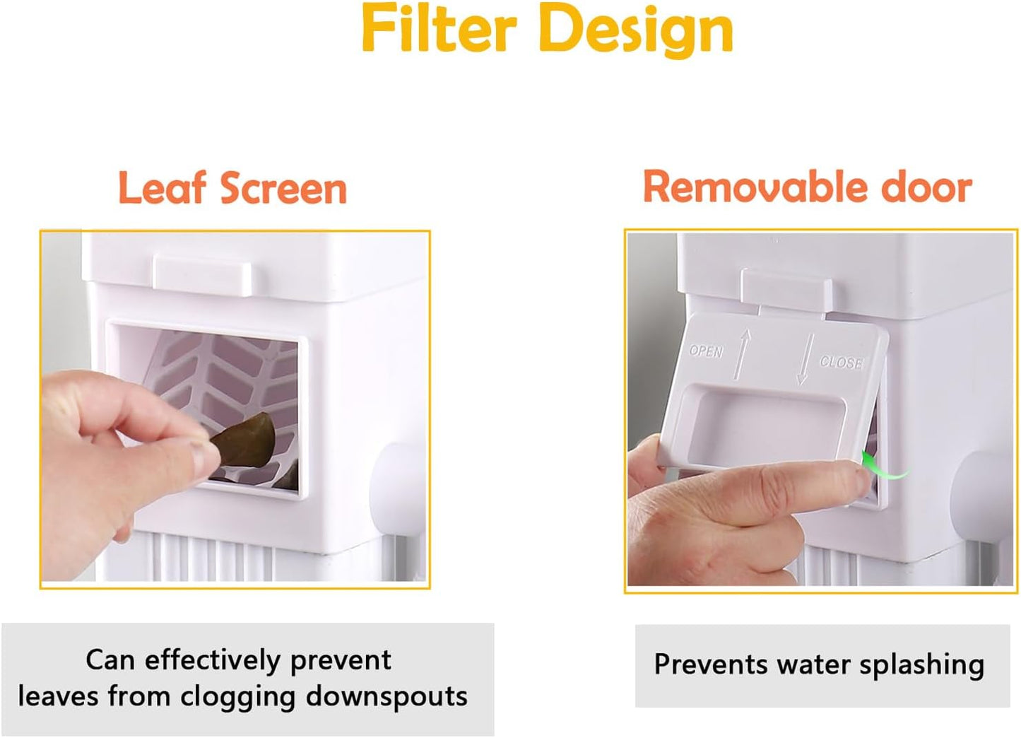 Rain Barrel Diverter Kit, Downspout Diverter Fits for 2"x 3" or 3"x 4" Standard Downspout, Rainwater Collection System with Adjustable Valve and Filter,5ft Hose(Brown)