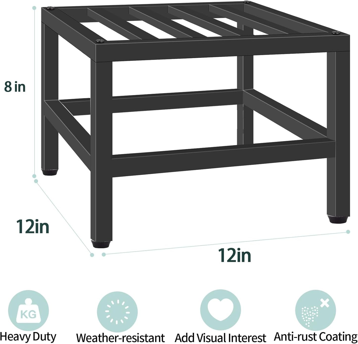 Plant Stand Indoor Outdoor, 2 Pcs Heavy Duty Plant Stands Metal Pedestal Stand for Indoor Outdoor, Wrought Iron Flower Stand Display Planter Shelf for Garden Deck Living Room