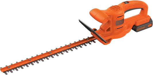 BLACK+DECKER 20V MAX Hedge Trimmer, Cordless, 18 inch Blade, Reduced Vibration, Battery and Charger Included (LHT218C1)