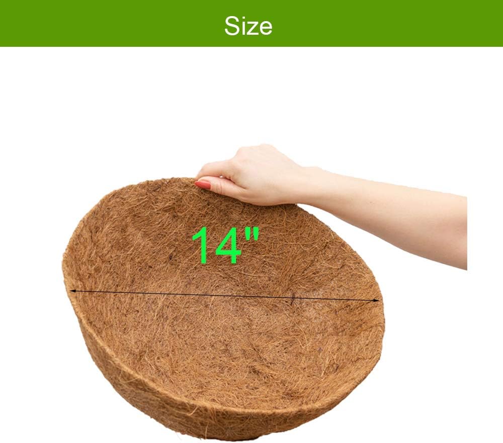 Coco Liners for Planters 14 Inch 4PCS Circle Replacement Plant Basket Liners Coco Fiber Liner for Hanging Basket