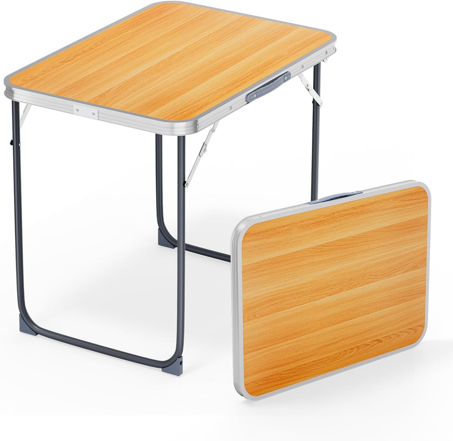 VINGLI 2.3FT Small Camping Table，Portable Camping Table with Carrying Handle, Picnic Table Foldable Table Essentials for Indoor Outdoor
