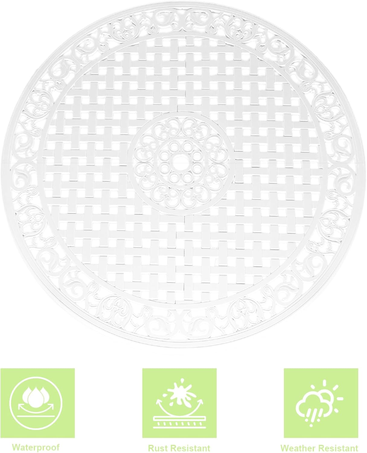 5 Piece Patio Dining Set, All-Weather Metal Outdoor Table and Chairs Set of 4, Cast Aluminum Patio Furniture Set for Patio, Garden, Backyard, Balcony