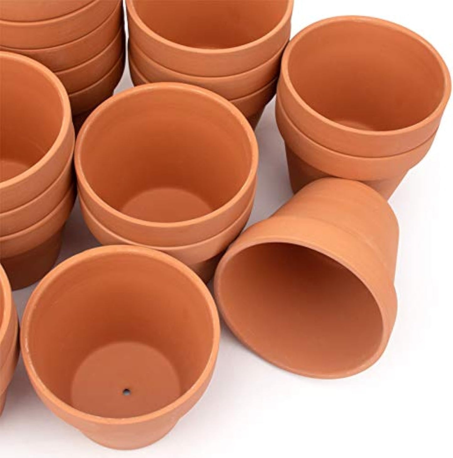 26 Pack 4" Terracotta Planter Pots - Clay Ceramic Cactus & Succulent Nursery Pots with Drainage Hole