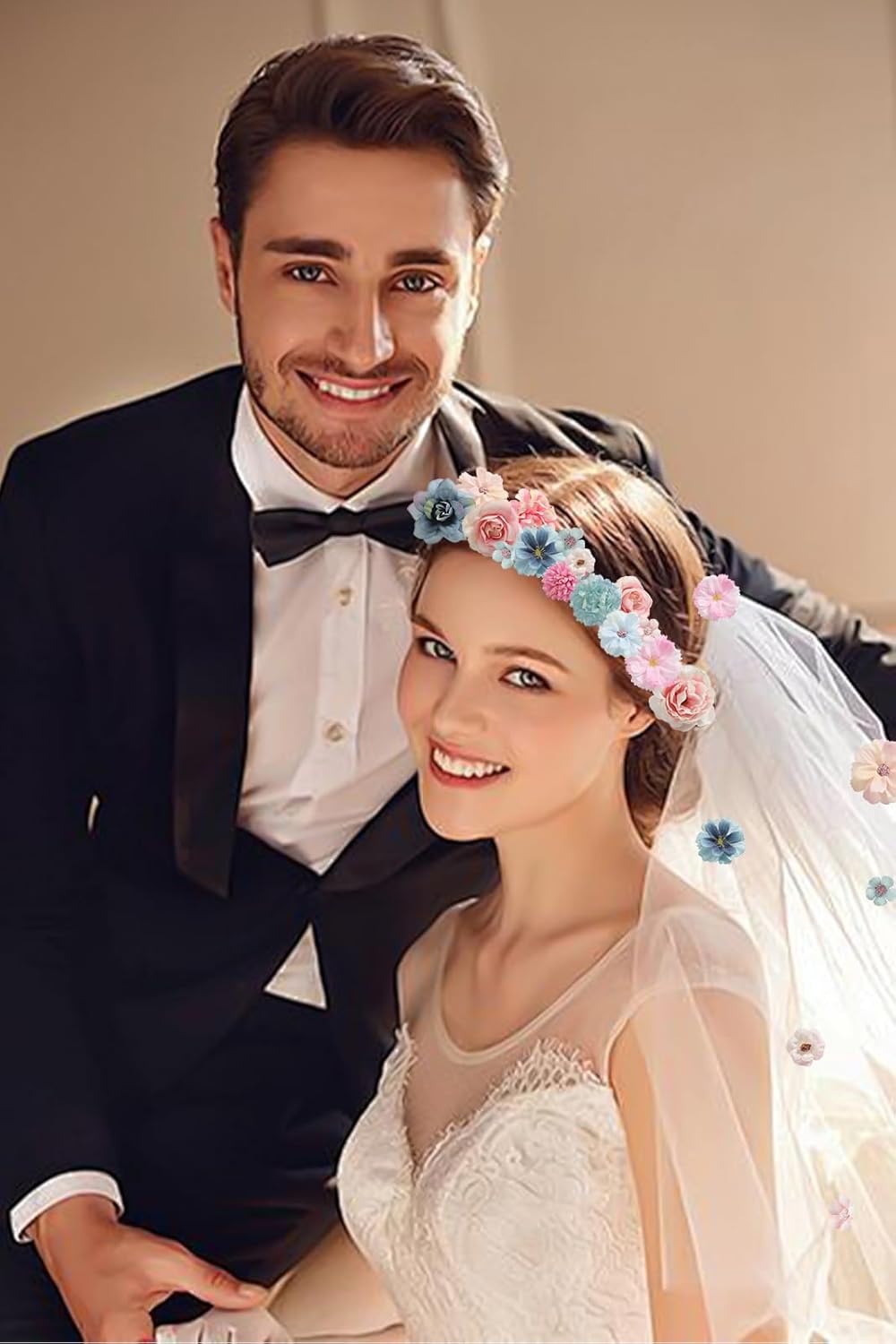 Faux Flower Heads Mini Blue Pink Artificial Flower Heads Fake Peony Daisy Rose Flowers Multicolor Small Silk Daisy Flower Heads for Craft Garland Wedding Party DIY Home Decoration,2-4 cm