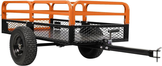 Heavy Duty Steel Dump Cart,1500 Lbs Utility Garden Cart with Wheels,15 Cubic Feet Garden Utility Trailer with Removable Sides,Hand Pull or Foot Pedal Dump Cart for Atvs, Utvs Lawn Garden Tractors