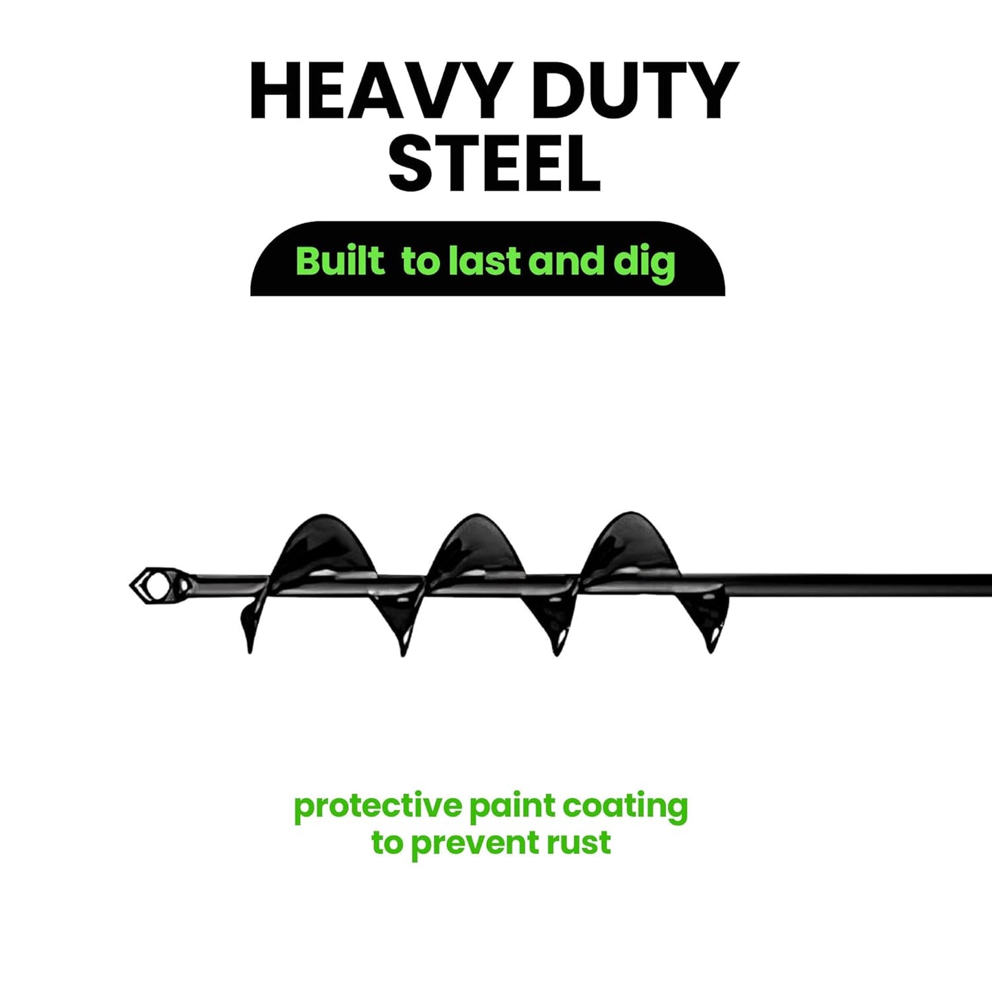 K-Brands Auger Drill Bit for Planting – 1.6 x 16 Inch - Garden Spiral Hole and Bulb Planter Tool for Umbrella Holes - Compatible with 3/8 Inch Hex Drive