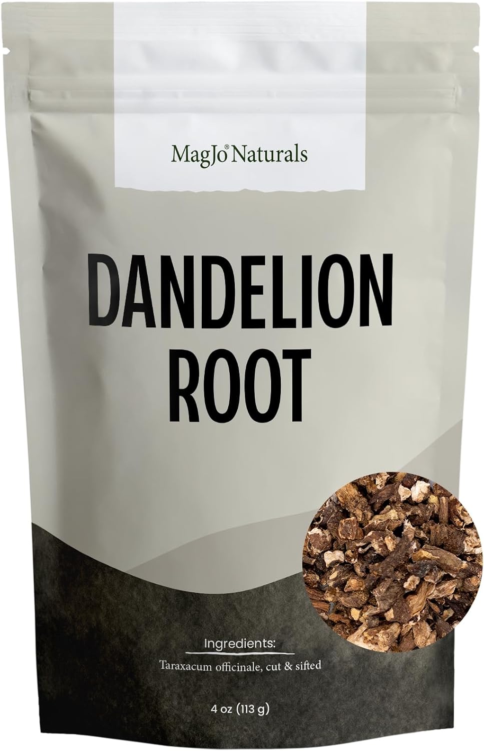 MagJo Naturals Dandelion Root, Raw, Not Roasted, Loose Tea (50 + Cups) (4 oz) 100% Wild-Crafted from Eastern Europe