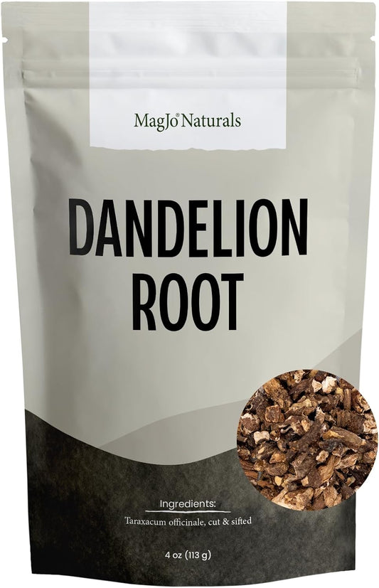 MagJo Naturals Dandelion Root, Raw, Not Roasted, Loose Tea (50 + Cups) (4 oz) 100% Wild-Crafted from Eastern Europe