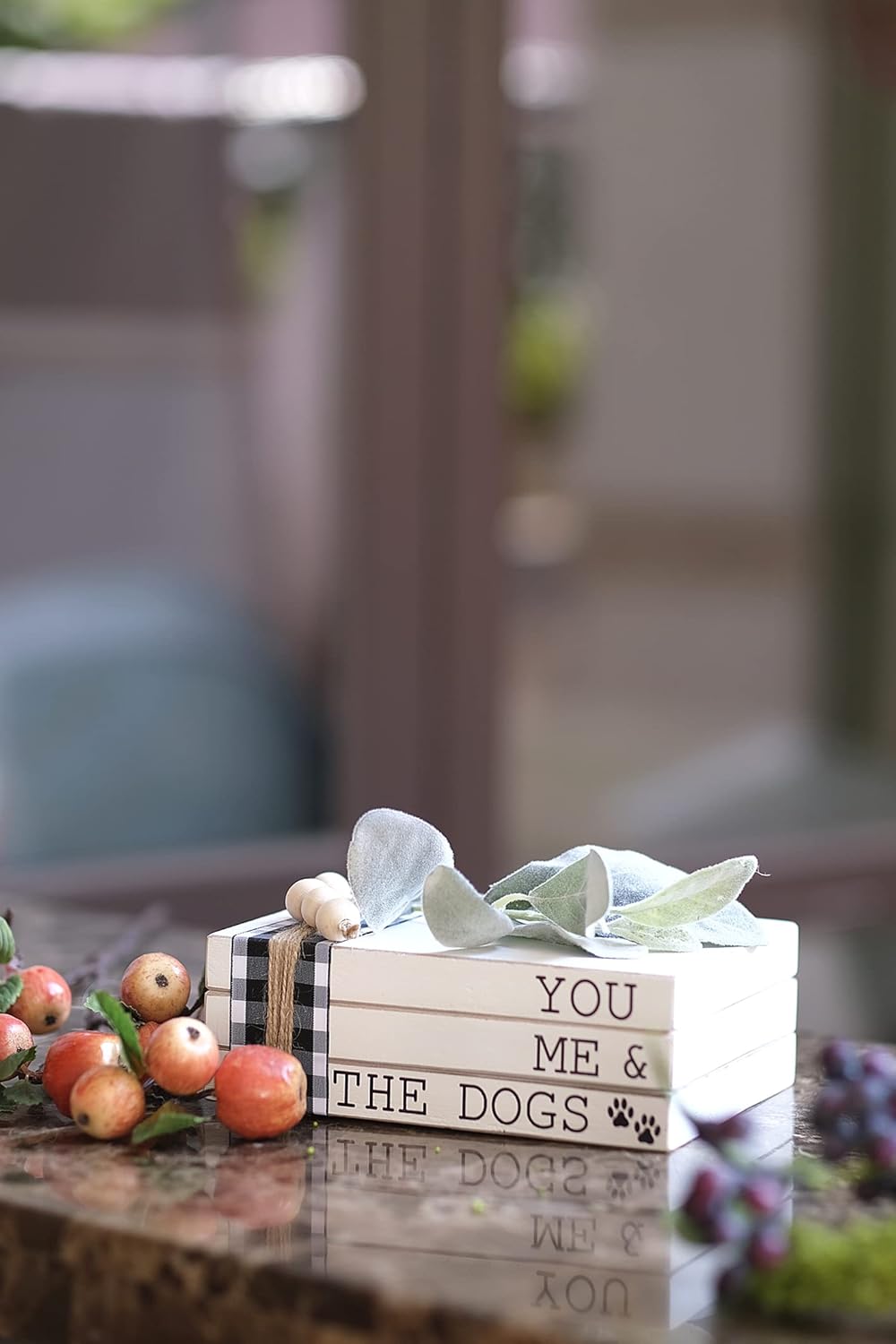 Lavender Inspired - You Me and the Dogs Dog Sign, 3 Stacked Books