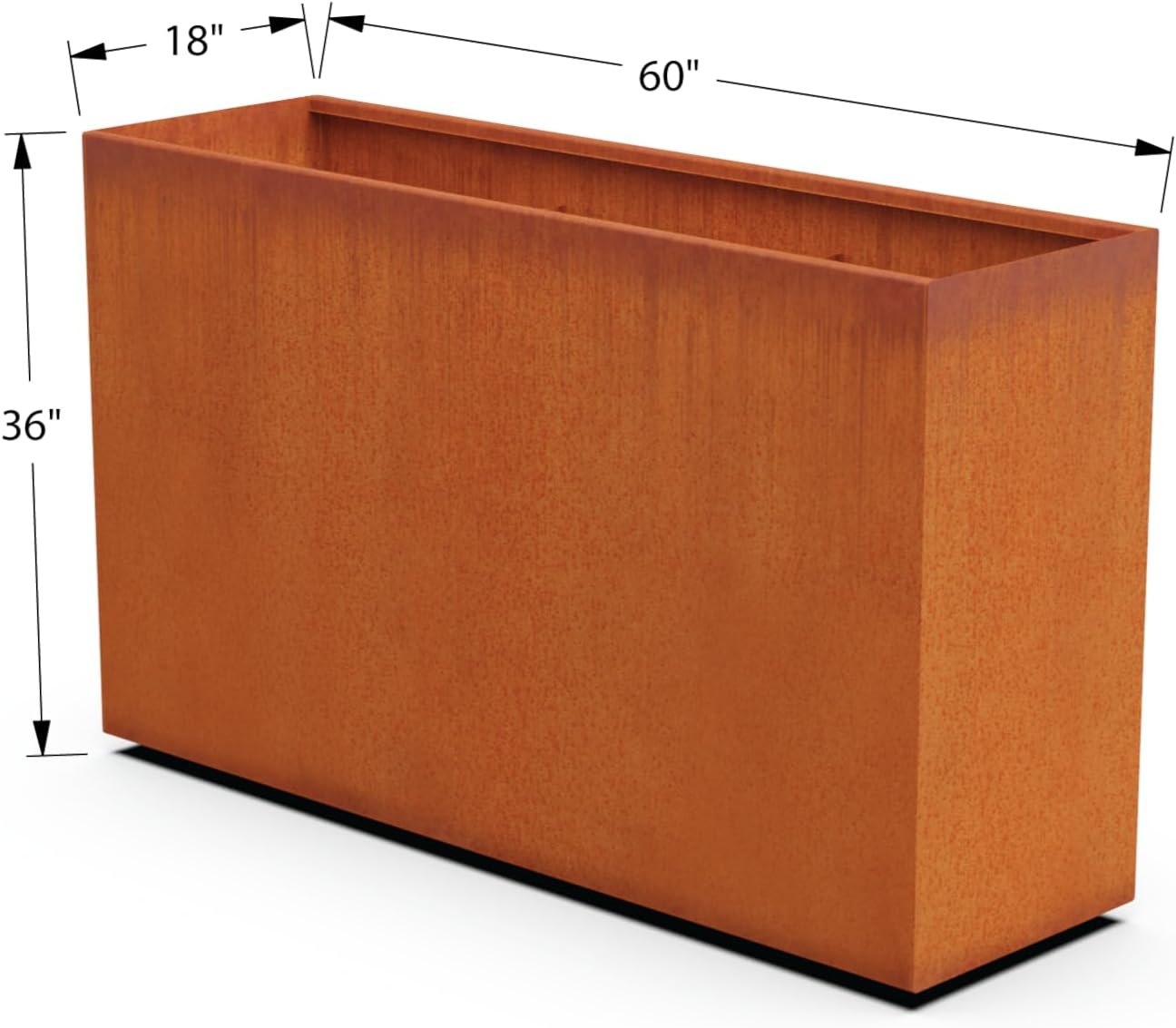 Corten Steel Planter Rectangle Outdoor Metal Garden Box Heavy Duty | Made in USA | Fully Assembled